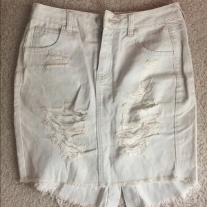 Light wash denim skirt